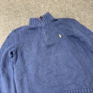 Vtg POLO Ralph Lauren Men's Classic Quarter Zip Pullover Sweater Blue Size M